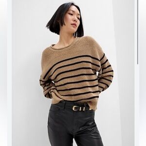NWT GAP Relaxed Stripe Shaker-Stitch Sweater